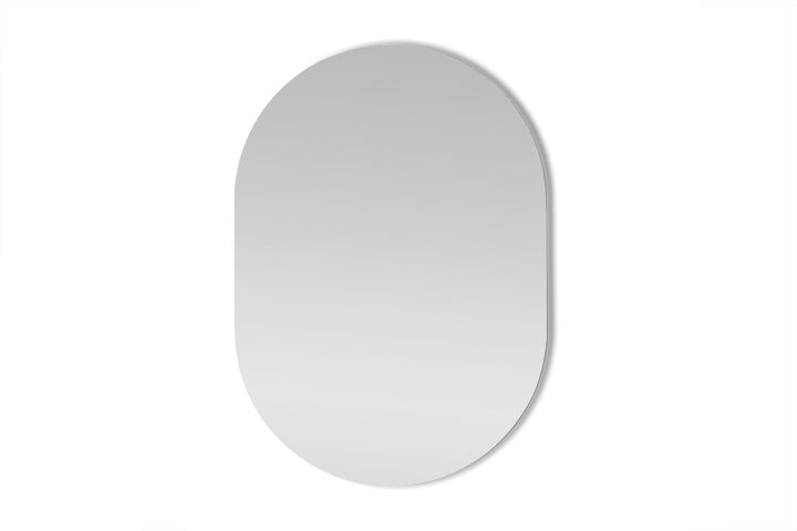 Ovalt speil med polert kant og LED-lys