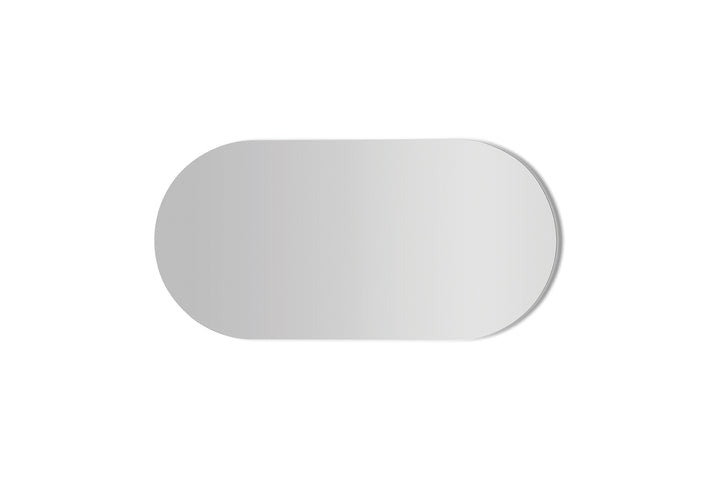 Ovalt speil med polert kant og LED-lys